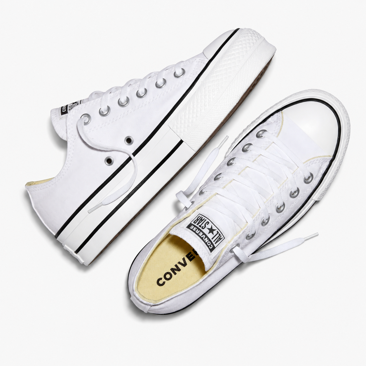 Tenis Converse de Plataforma Lift Blancos en Choclo de Lona para Mujer